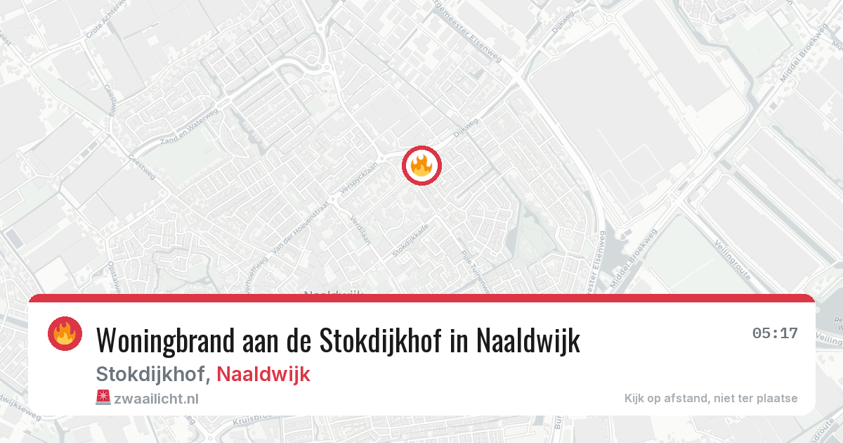 Woningbrand aan de Stokdijkhof in Naaldwijk — 30 mei 2026