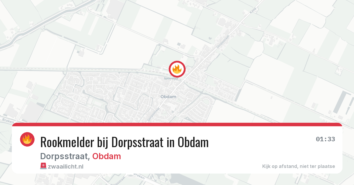 Rookmelder bij Dorpsstraat in Obdam — 21 mei 2026