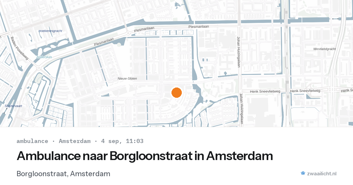 Ambulance naar Borgloonstraat in Amsterdam — 4 sep 2026
