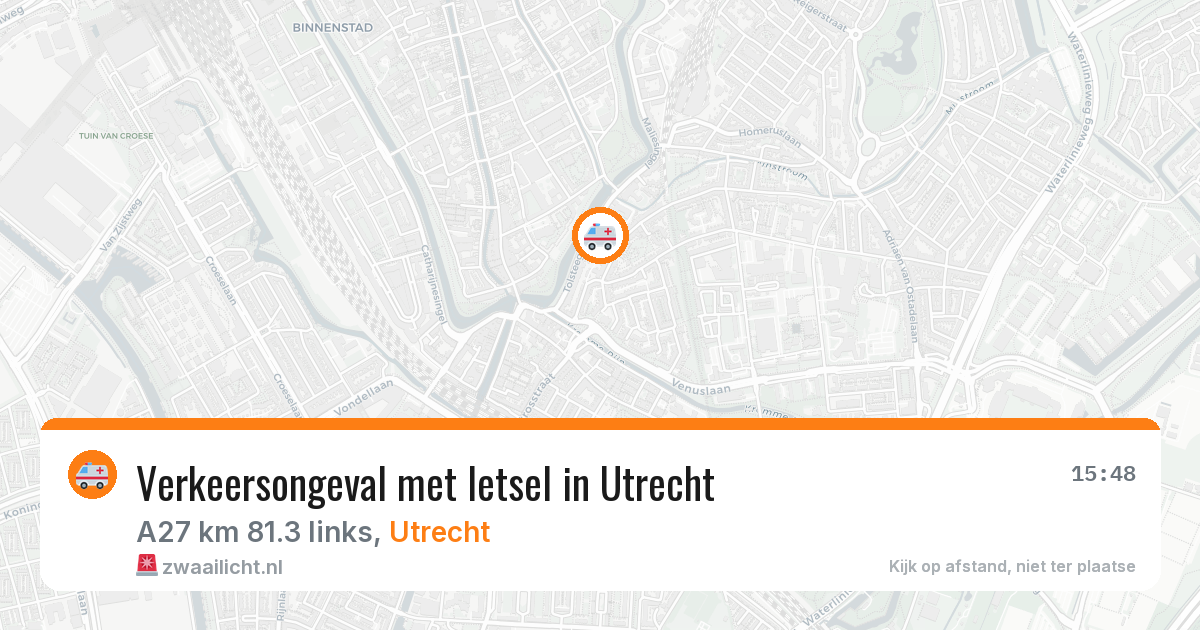 Verkeersongeval met letsel in Utrecht — 25 feb 2026