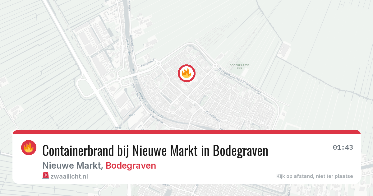 Containerbrand bij Nieuwe Markt in Bodegraven — 16 jul 2026