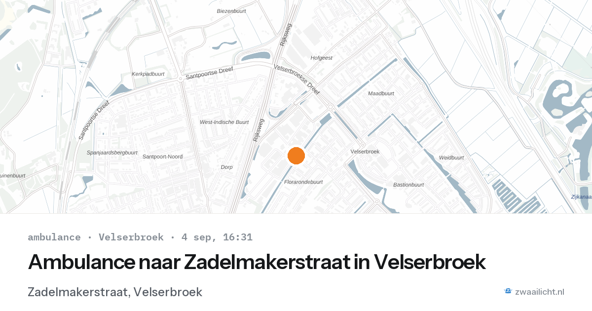 Ambulance naar Zadelmakerstraat in Velserbroek — 4 sep 2026