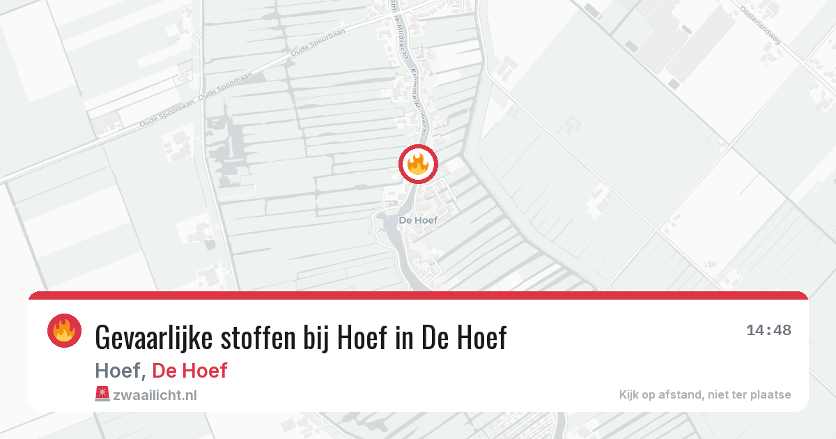 Gevaarlijke stoffen bij Hoef in De Hoef — 6 aug 2026