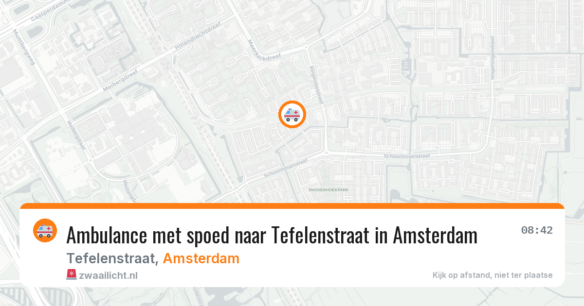 Ambulance met spoed naar Tefelenstraat in Amsterdam — 22 jun 2026