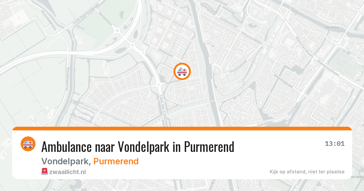 Ambulance naar Vondelpark in Purmerend — 7 jul 2026