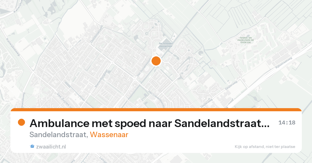 Ambulance met spoed naar Sandelandstraat in Wassenaar — 20 aug 2026