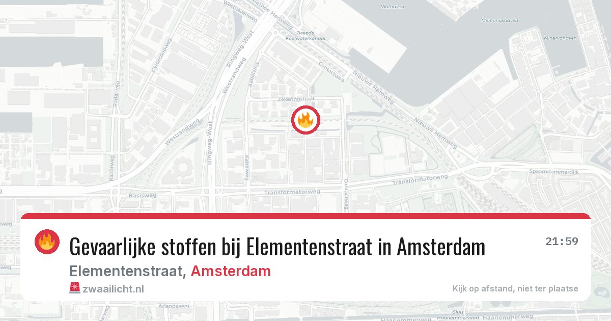 Gevaarlijke stoffen bij Elementenstraat in Amsterdam — 6 jun 2026
