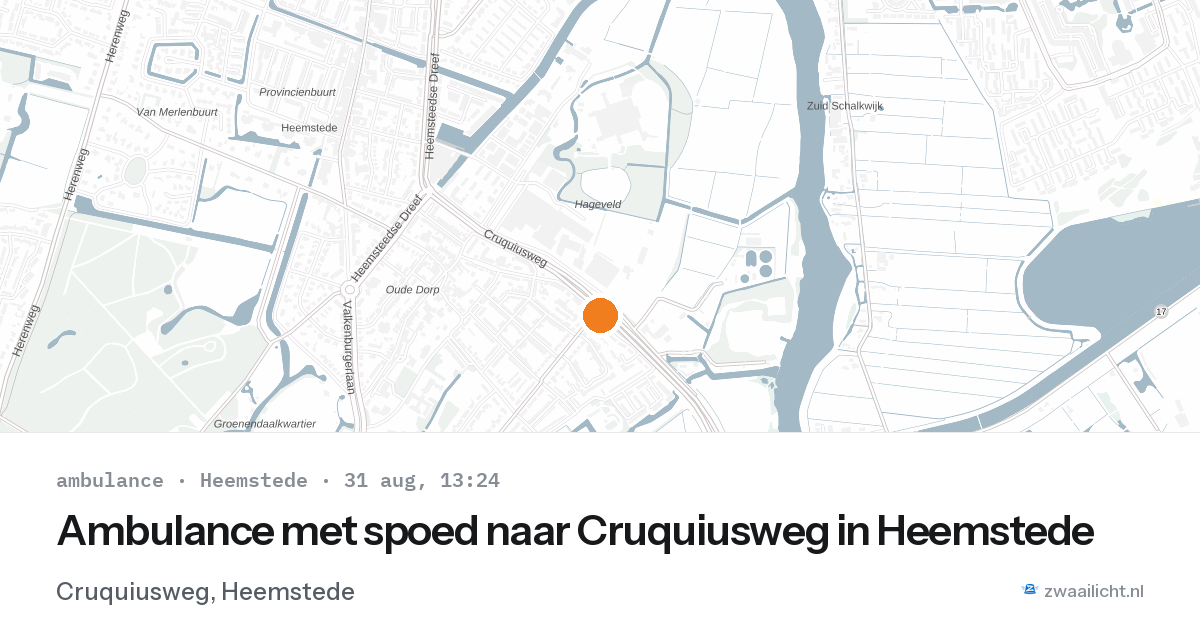 Ambulance met spoed naar Cruquiusweg in Heemstede — 31 aug 2026
