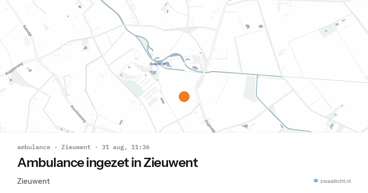 Ambulance ingezet in Zieuwent — 31 aug 2026
