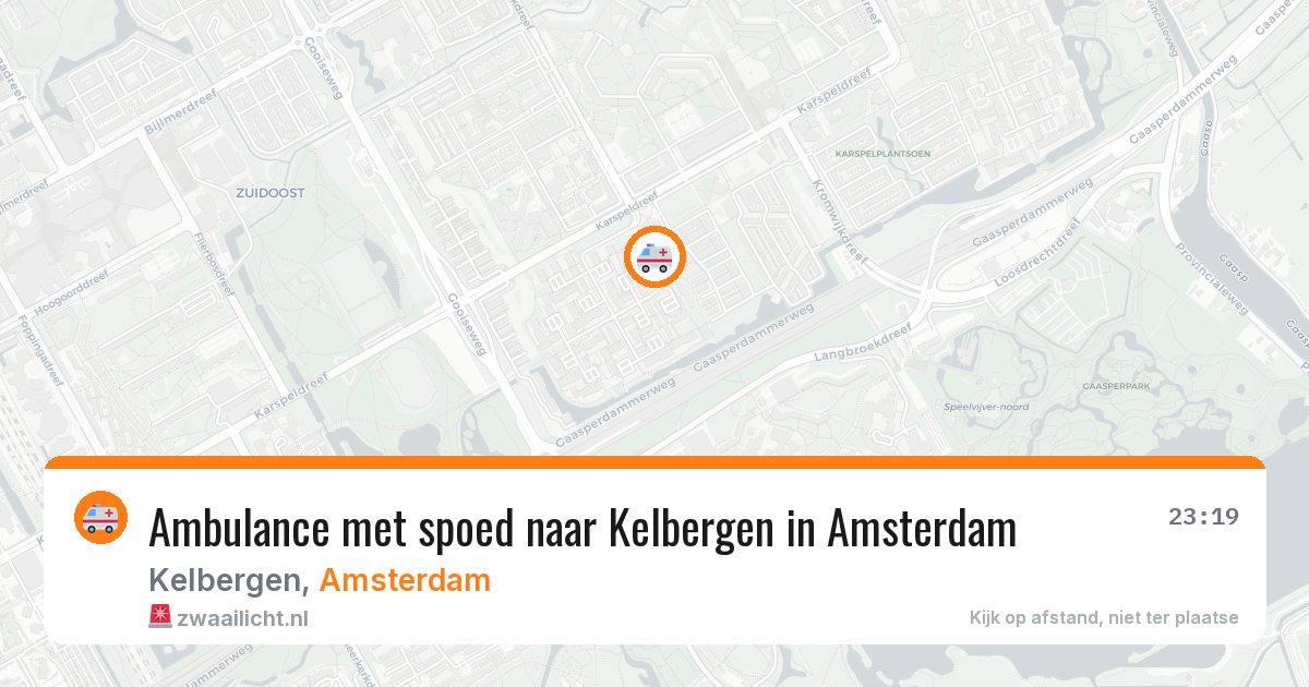 Ambulance met spoed naar Kelbergen in Amsterdam — 21 jun 2026