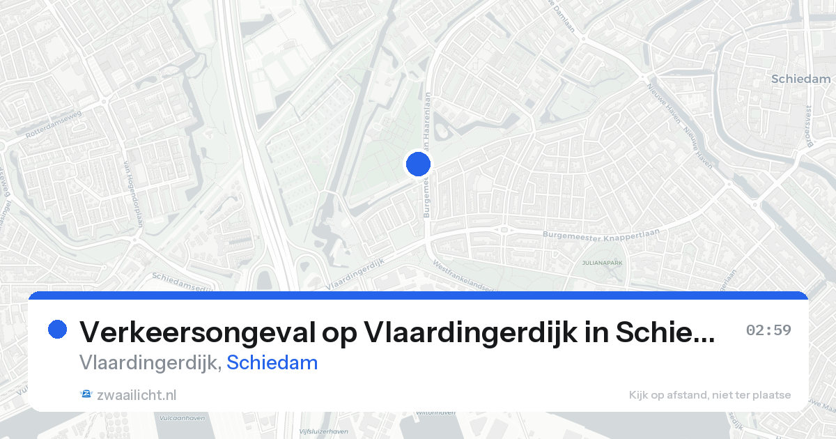 Verkeersongeval op Vlaardingerdijk in Schiedam — 17 aug 2026