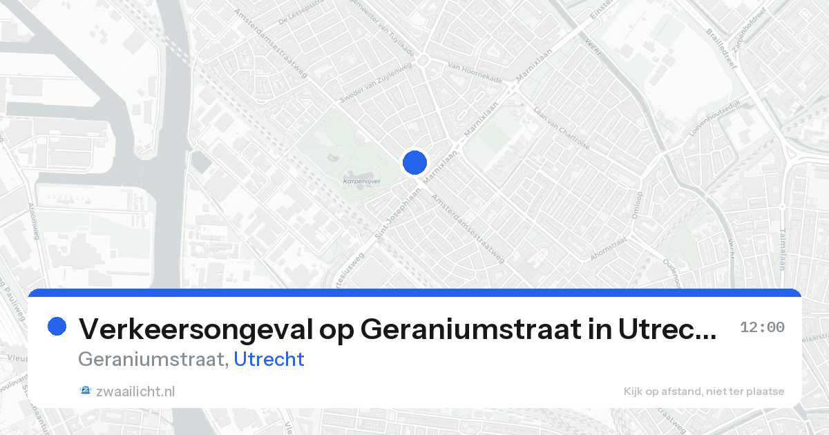 Verkeersongeval op Geraniumstraat in Utrecht — 18 aug 2026