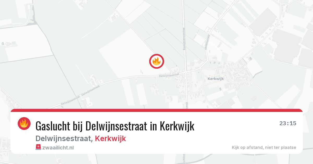 Gaslucht bij Delwijnsestraat in Kerkwijk — 5 apr 2026