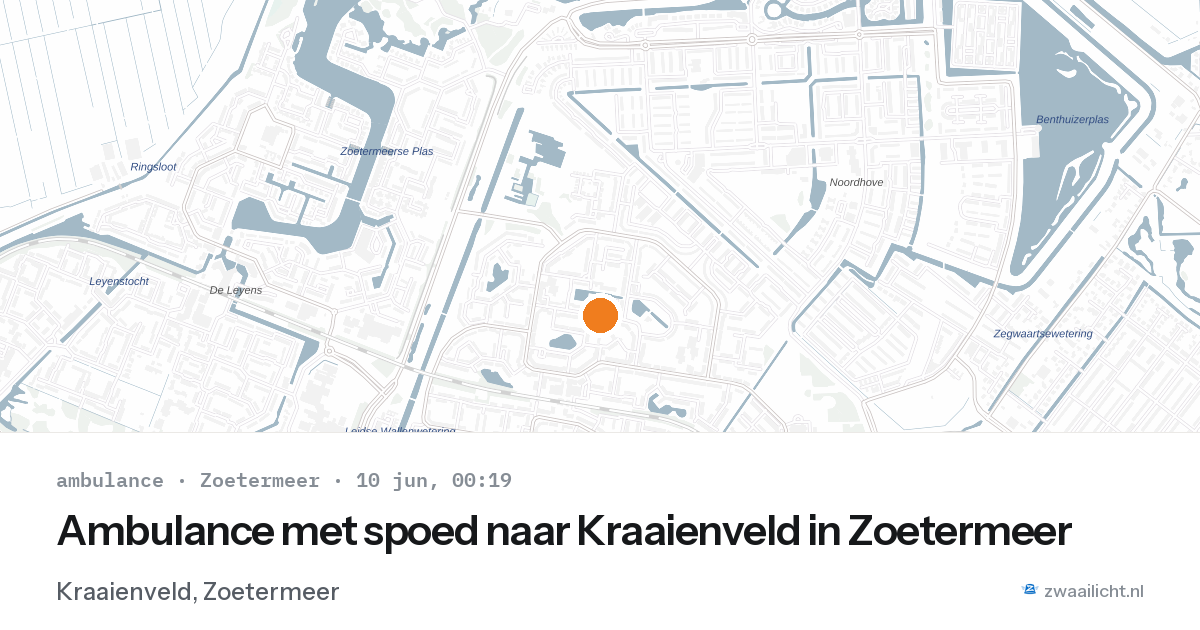 Ambulance met spoed naar Kraaienveld in Zoetermeer — 9 jun 2026