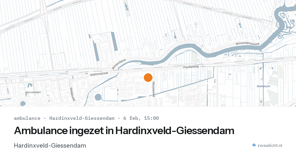 Ambulance ingezet in Hardinxveld-Giessendam — 6 feb 2026