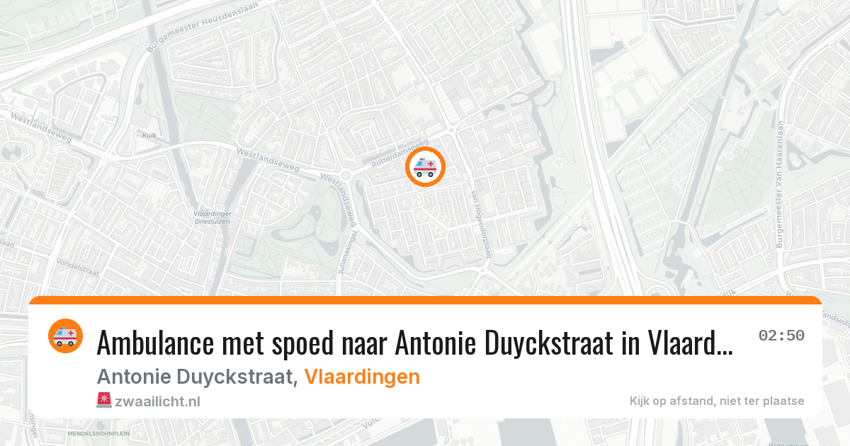 Ambulance met spoed naar Antonie Duyckstraat in Vlaardingen — 23 apr 2026