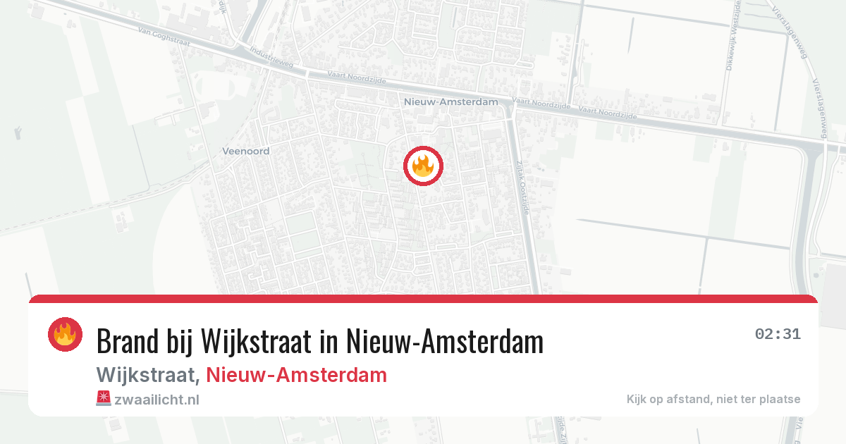 Brand bij Wijkstraat in Nieuw-Amsterdam — 31 jul 2026