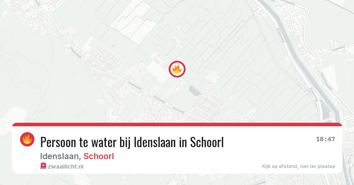 Persoon te water bij Idenslaan in Schoorl — 16 jun 2026