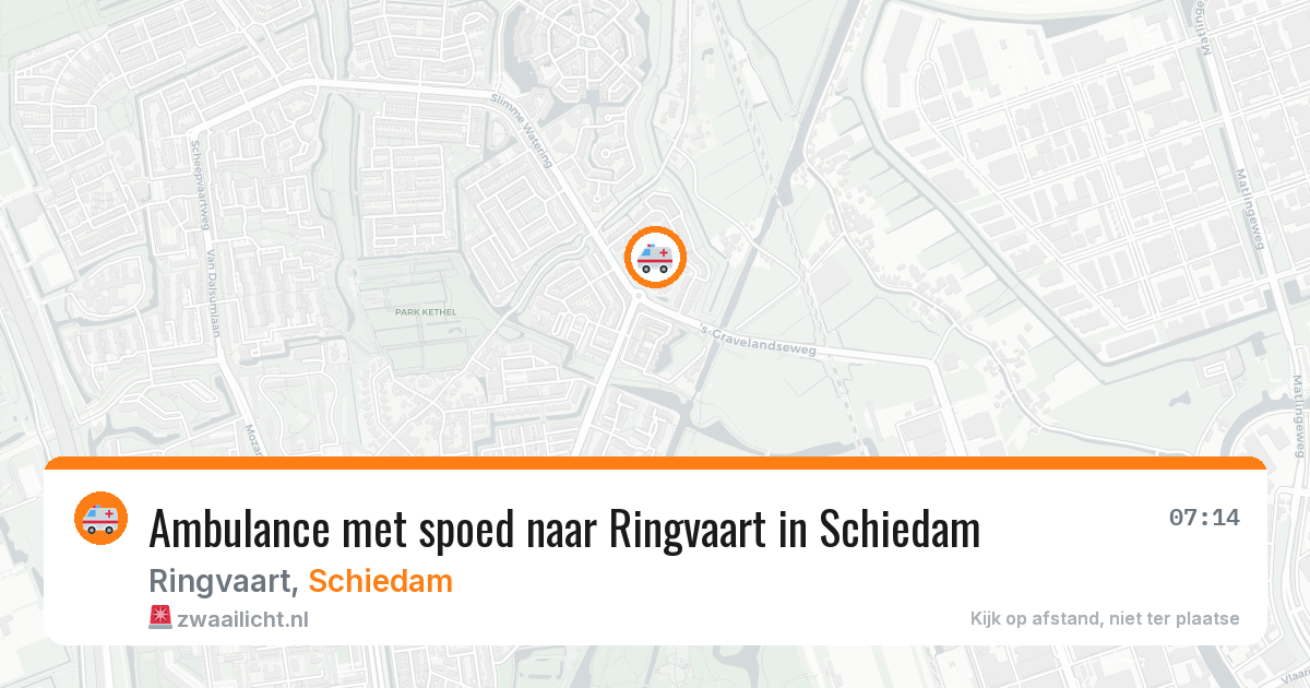 Ambulance met spoed naar Ringvaart in Schiedam — 14 aug 2026