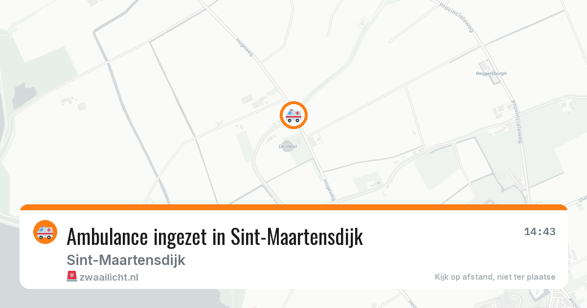Ambulance ingezet in Sint-Maartensdijk — 14 aug 2026