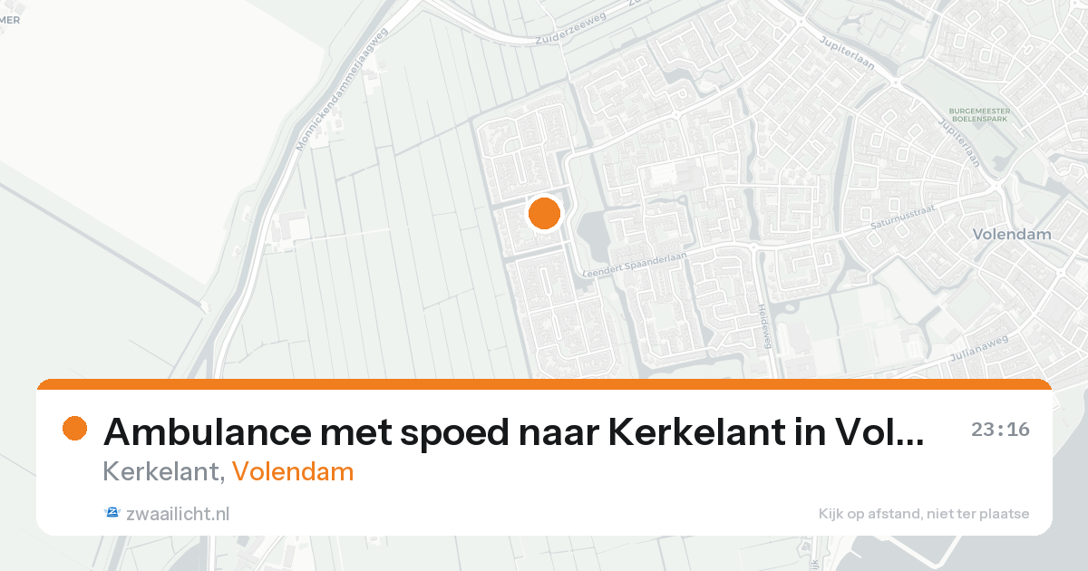 Ambulance met spoed naar Kerkelant in Volendam — 18 aug 2026