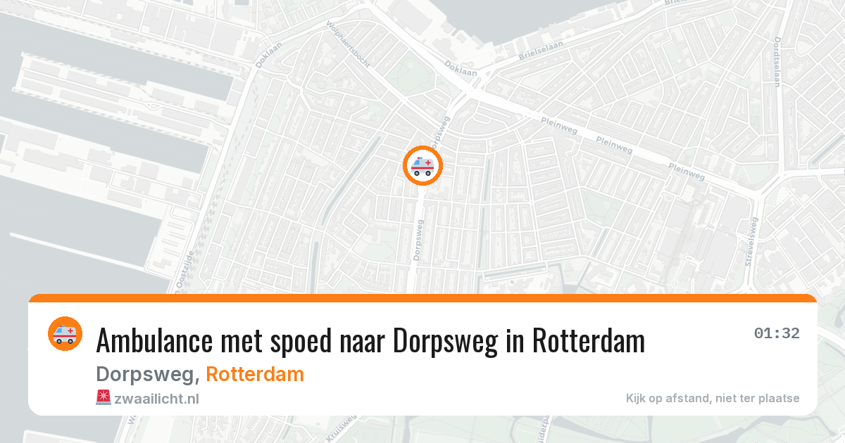 Ambulance met spoed naar Dorpsweg in Rotterdam — 12 aug 2026