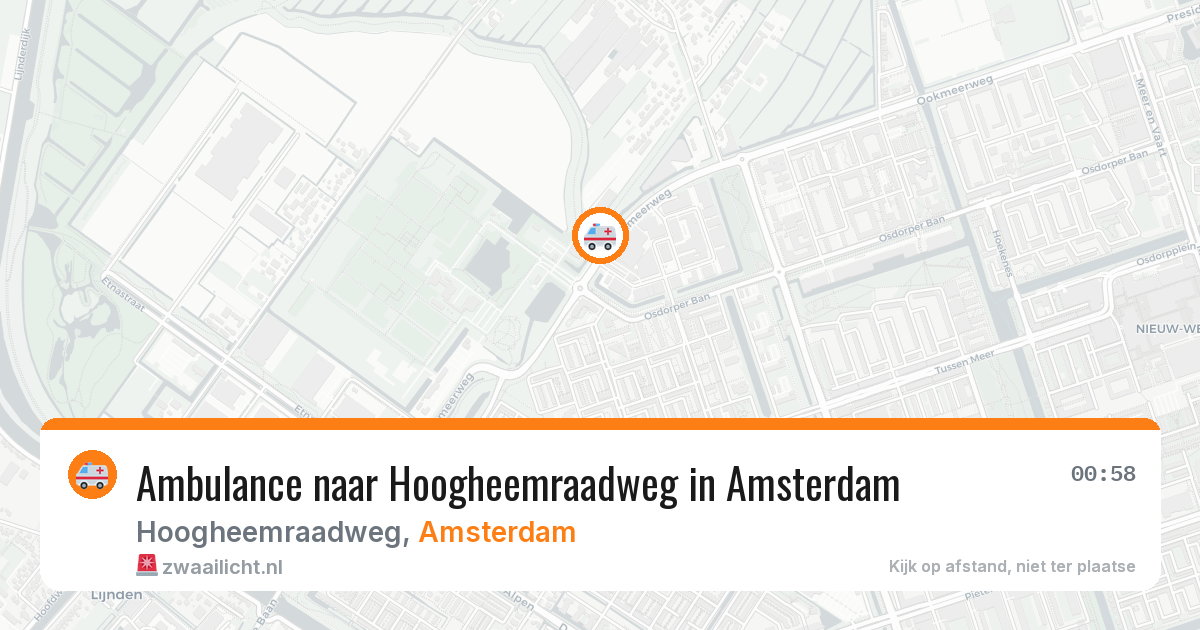 Ambulance naar Hoogheemraadweg in Amsterdam — 20 mrt 2026