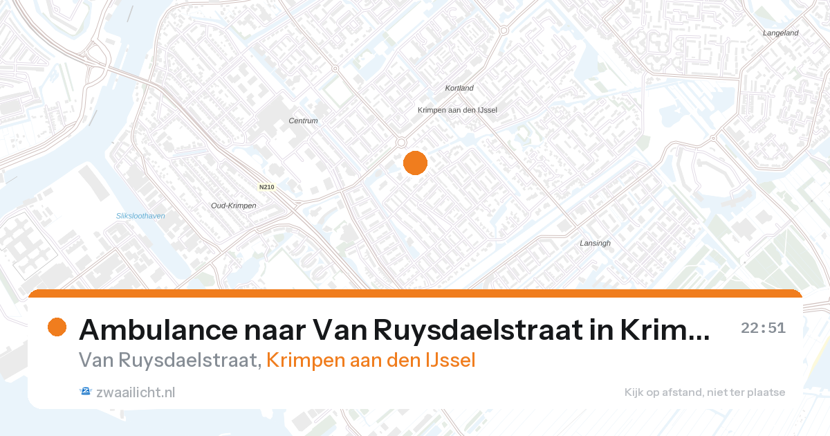 Ambulance naar Van Ruysdaelstraat in Krimpen aan den IJssel — 26 aug 2026