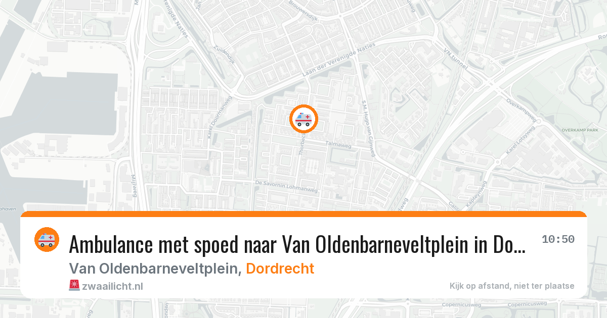 Ambulance met spoed naar Van Oldenbarneveltplein in Dordrecht — 9 jun 2026