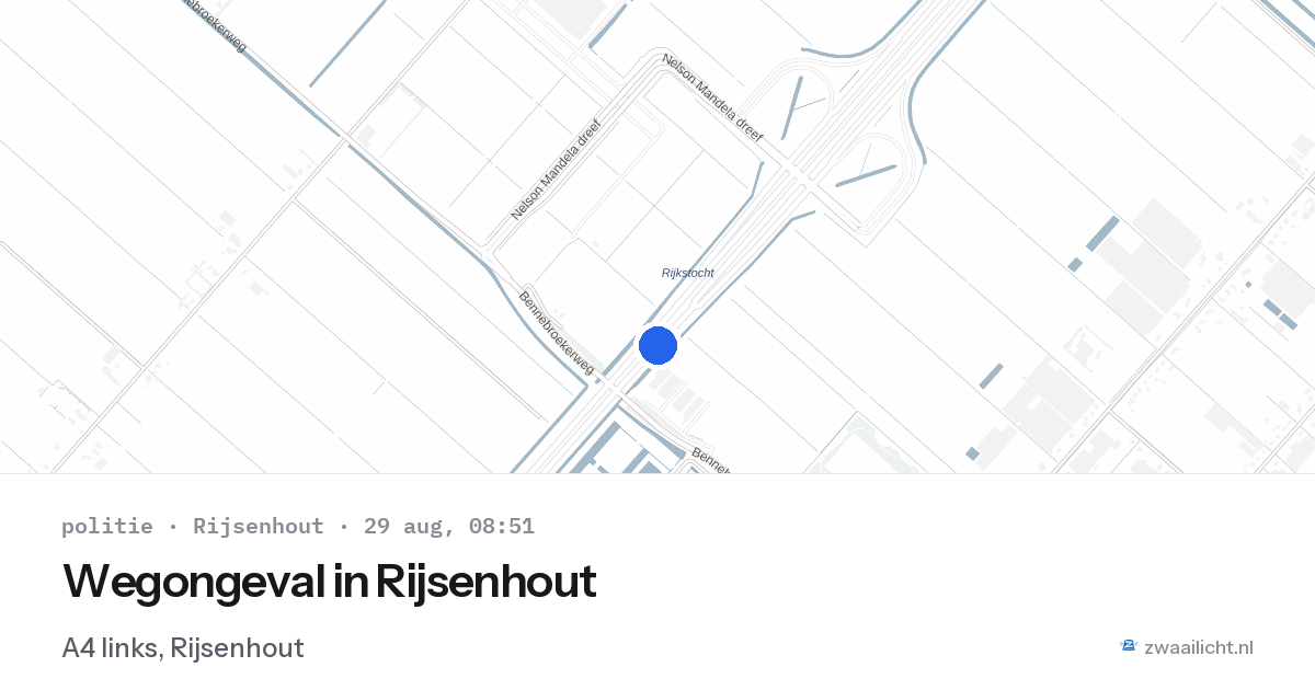 Wegongeval in Rijsenhout — 29 aug 2026