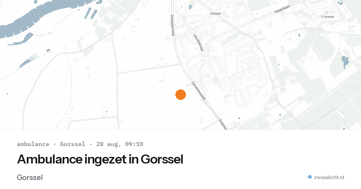 Ambulance ingezet in Gorssel — 28 aug 2026