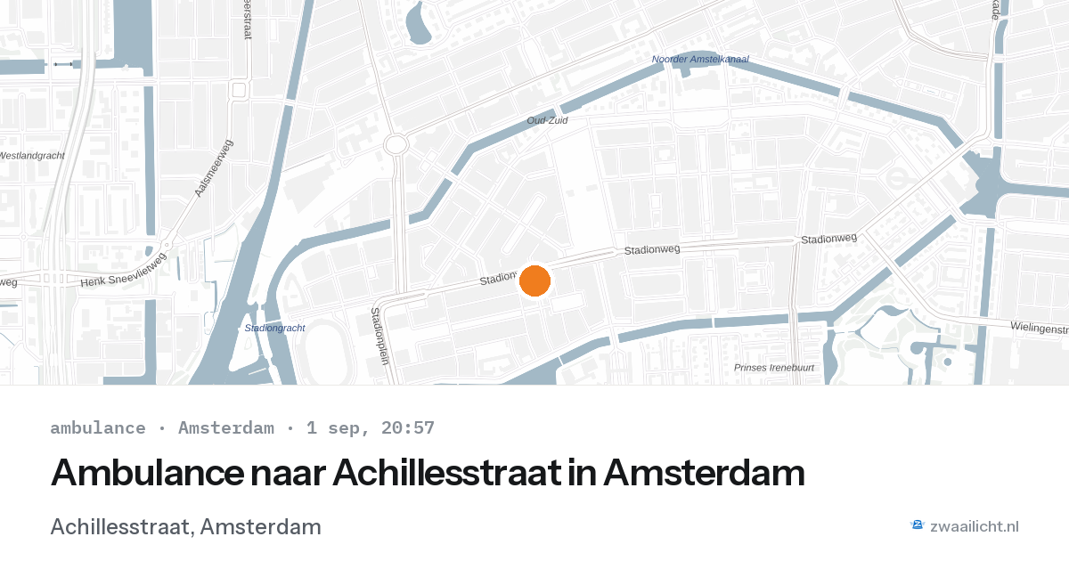 Ambulance naar Achillesstraat in Amsterdam — 1 sep 2026