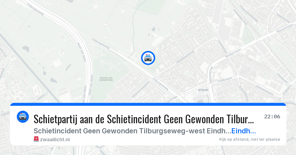 Schietpartij aan de Schietincident Geen Gewonden Tilburgseweg-west Eindhoven in Eindhoven — 21 apr 2026