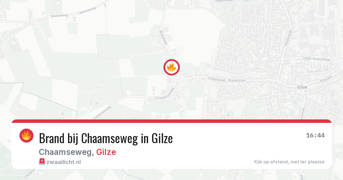 Brand bij Chaamseweg in Gilze — 1 jun 2026
