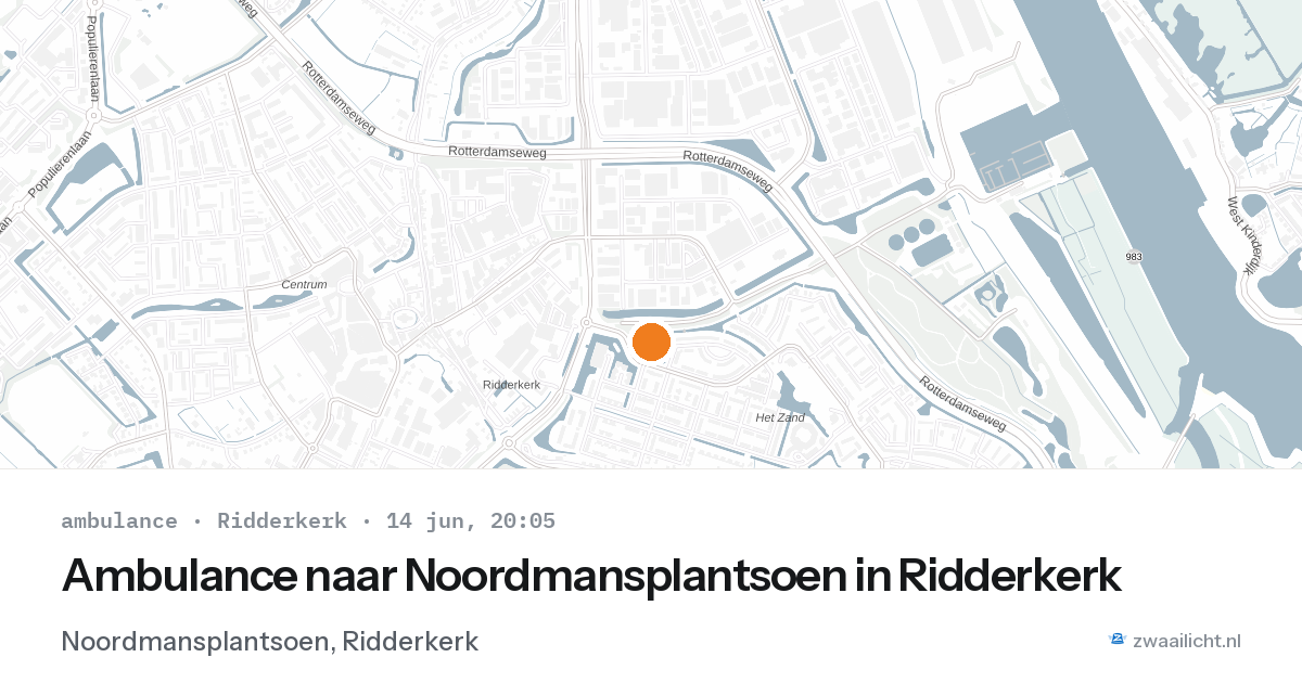 Ambulance naar Noordmansplantsoen in Ridderkerk — 14 jun 2026