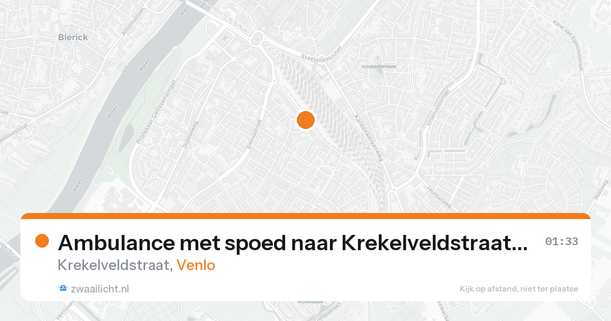 Ambulance met spoed naar Krekelveldstraat in Venlo — 21 aug 2026