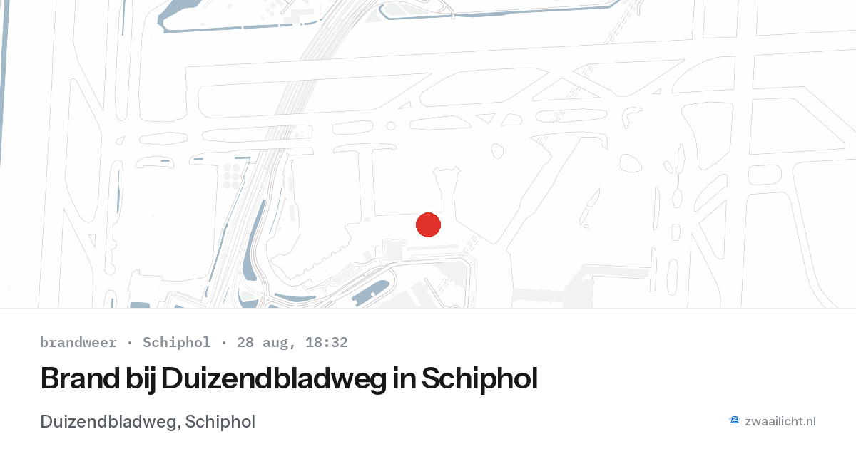 Brand bij Duizendbladweg in Schiphol — 28 aug 2026