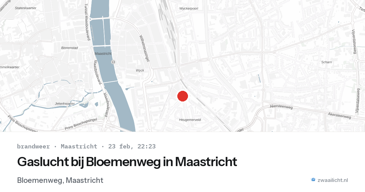 Gaslucht bij Bloemenweg in Maastricht — 23 feb 2026