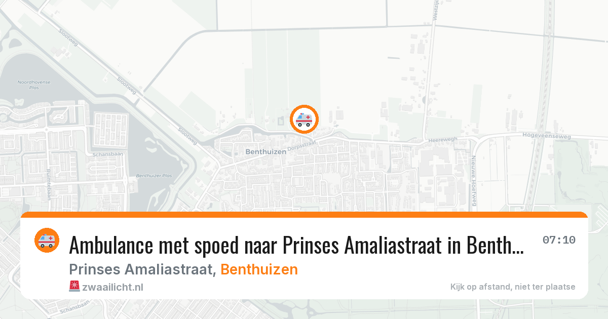 Ambulance met spoed naar Prinses Amaliastraat in Benthuizen — 29 apr 2026