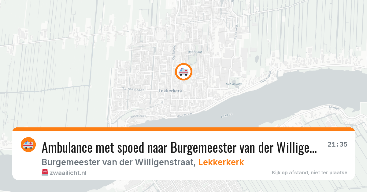 Ambulance met spoed naar Burgemeester van der Willigenstraat in Lekkerkerk — 14 mei 2026