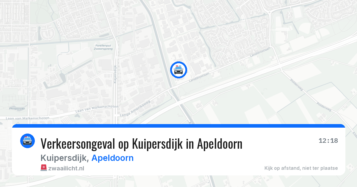 Verkeersongeval op Kuipersdijk in Apeldoorn — 9 jul 2026