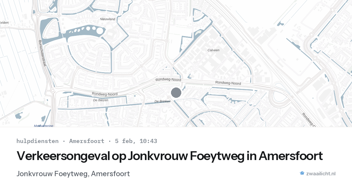 Verkeersongeval op Jonkvrouw Foeytweg in Amersfoort — 5 feb 2026