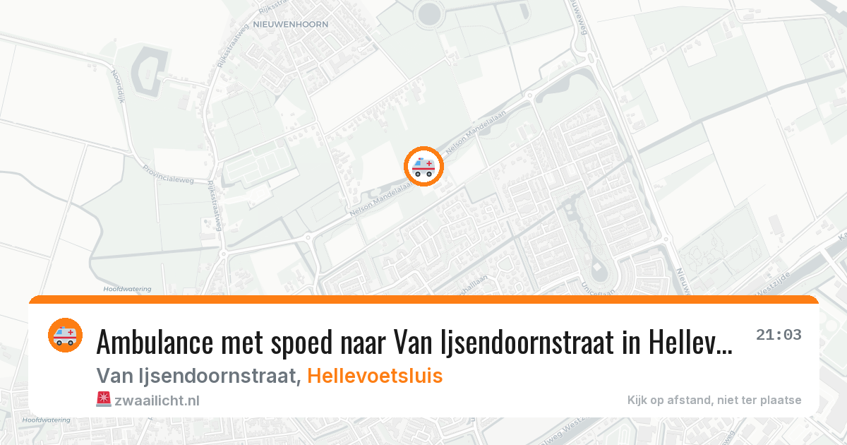 Ambulance met spoed naar Van Ijsendoornstraat in Hellevoetsluis — 17 mei 2026