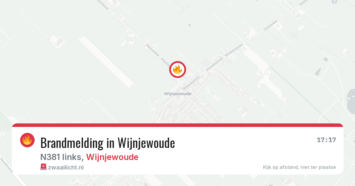 Brandmelding in Wijnjewoude — 23 mei 2026