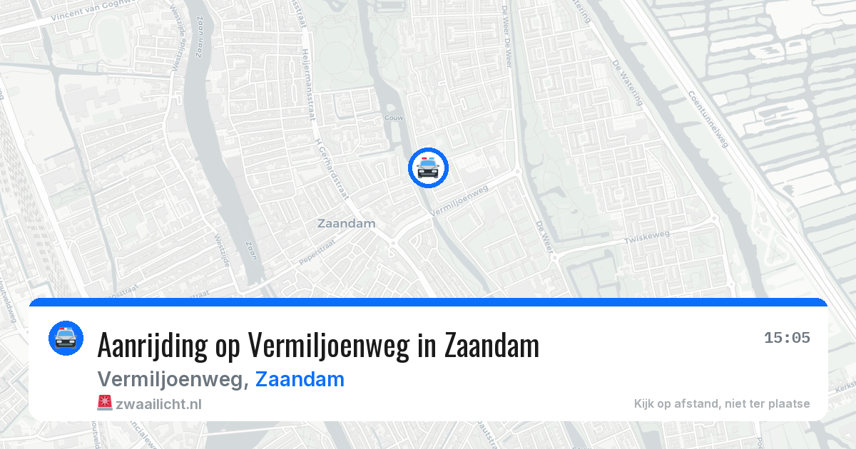 Aanrijding op Vermiljoenweg in Zaandam — 22 mrt 2026