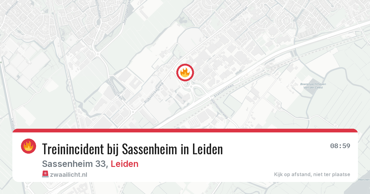 Treinincident bij Sassenheim in Leiden — 13 jun 2026