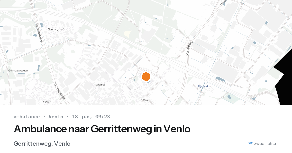 Ambulance naar Gerrittenweg in Venlo — 18 jun 2026