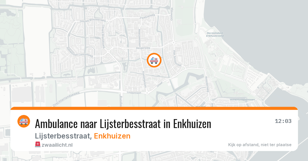 Ambulance naar Lijsterbesstraat in Enkhuizen — 11 aug 2026