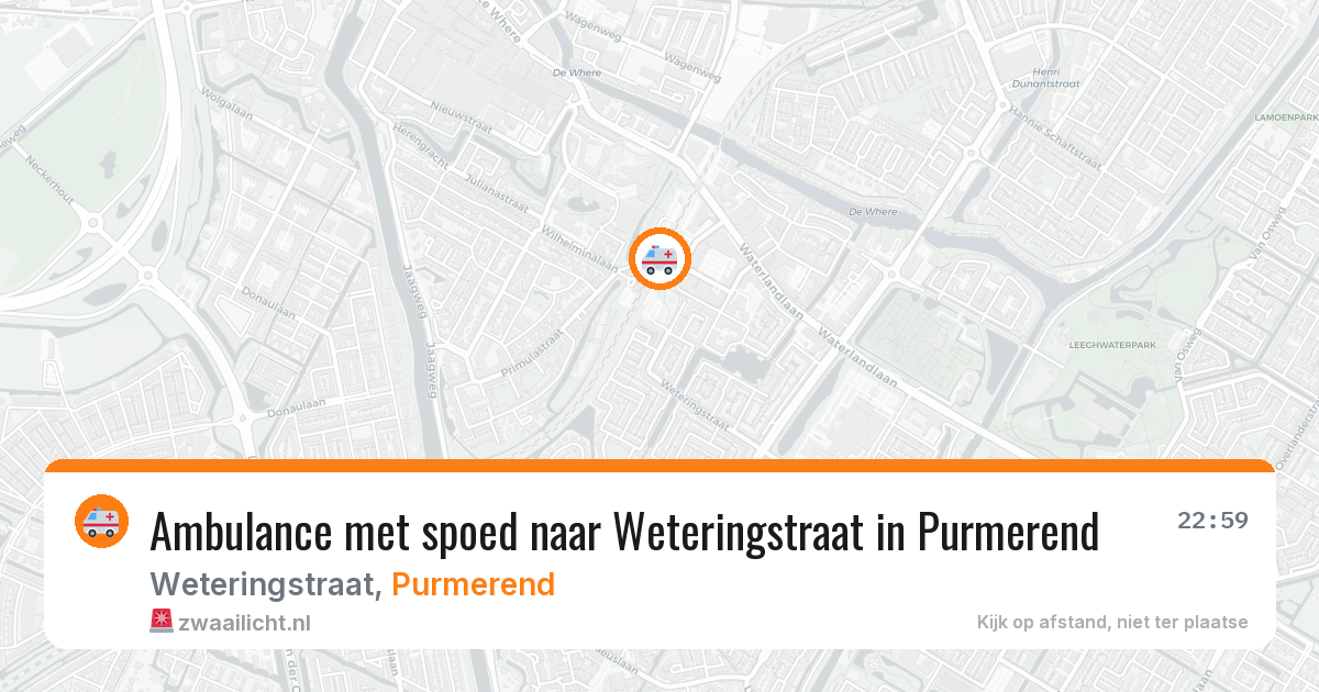 Ambulance met spoed naar Weteringstraat in Purmerend — 14 jul 2026