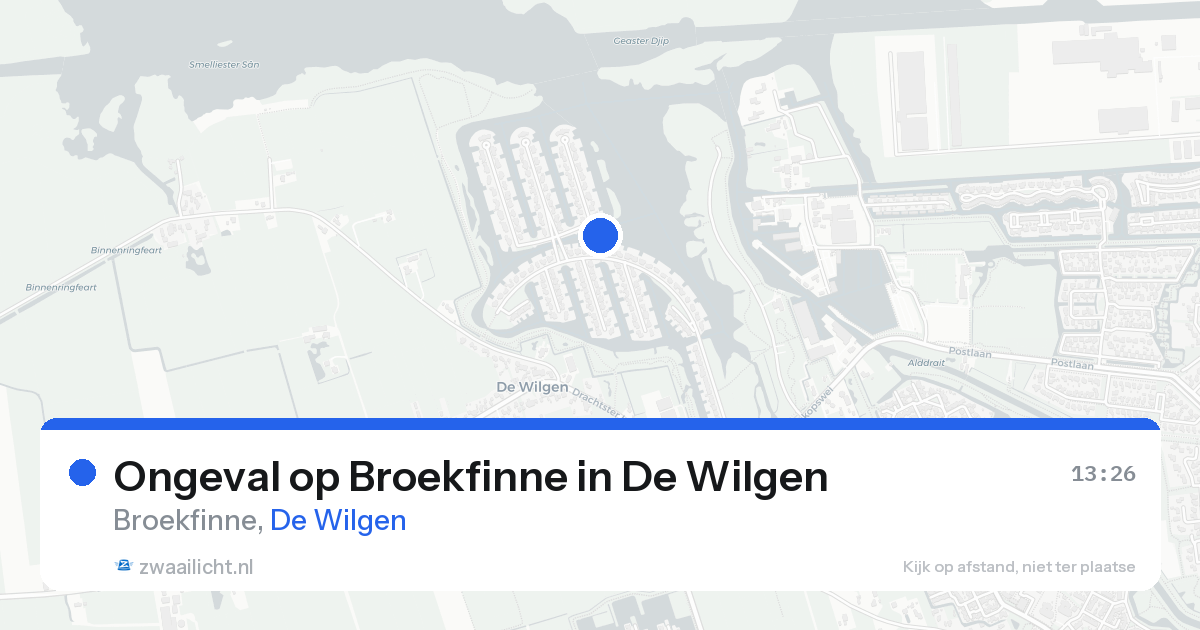 Ongeval op Broekfinne in De Wilgen — 12 aug 2026